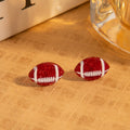 Six Glitter Look Sports Ball Novelty Small Stud Earrings view 3