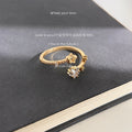 Gold Open Adjustable Star CZ Ring Hollow Star Charm view 3