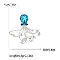 Crystal Octopus Brooch with Pink or Blue Faceted Head view 7