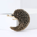Curled Hedgehog Brooch in Antique Gold and Silver Tone view 2