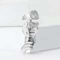 Abstract Profile Face Brooch in Gold or Silver Tone Metal view 3