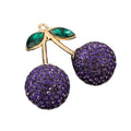 Pave Rhinestone Cherry Charm Pendant Five Colors Two Sizes view 5