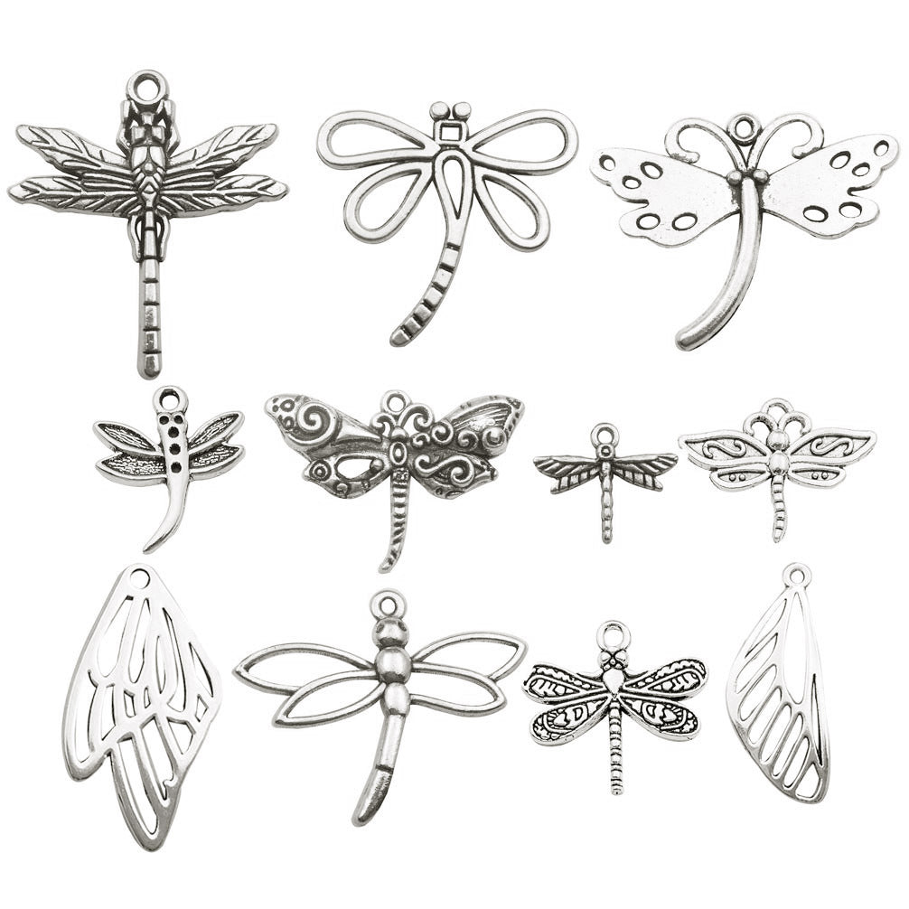 Zinc Alloy Dragonfly Animal Charm Pendant for DIY Bracelet Necklace Earrings Jewelry