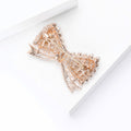 Pearl and Crystal Bow Brooch in Two Metal Tones Jacket and Scarf Accessory view 3