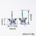 Silver Tone Multicolor Enamel Butterfly Necklace Ring Earrings view 2