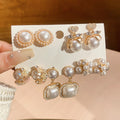 Pearl Butterfly Mixed Stud Earring Ten Piece Color Sets view 6
