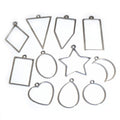 Steel Tone Open Geometric Pendant Frames in Twelve Shapes view 5