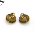 Gold Tone Frosted and Transparent Donut Hoop Earrings view 8