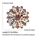 Crystal Sunburst Brooch in Four Color Arrangements view 8