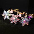 Transparent Crystal Snowflake and Small Jeweled Snowflake Keychains view 4