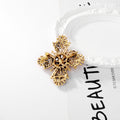 Red Gold Tone Cross Geometric Crystal Two Designs Metal Brooch Pin view 3