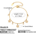 Gold Zircon Flower Teardrop Mariner Charm Necklace Bracelet view 10