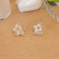 Champagne Clear Flower Mini Hair Claw With Layered Petals view 4