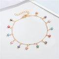 Gold Tone Evil Eye Charm Anklets in Seven Colorful Designs view 5