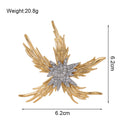 Gold Tone Starfish Crystal Metal Brooch Pin 6.2 cm view 2