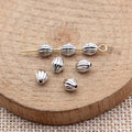 Grooved Oval Metal Spacer Beads for Jewelry Making view 2