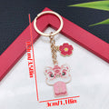 Six Color Lion Dance and Lucky Symbol Keychains with Metal Hardware view 8