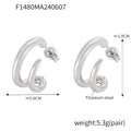 C-Shape Twisted Hoop Stud Earrings Gold Steel Finish view 7