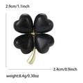 Cat Eye Four Leaf Clover Brooch Gold Stem Five Colors view 10