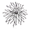 Gold Tone Firework Four Designs Metal Brooch Pin for Jackets and Lapels view 7