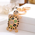 Rhinestone Turtle Ocean Keychain Gold Tone Clasp Ring view 6