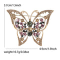 Openwork Butterfly Crystal Brooch in Antique Gold Tone view 5
