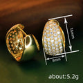 Pave Dome Small Huggie Hoop Earrings In Gold And Silver Tones view 4