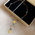 Delicate Beaded Lariat Necklace with Shell and Starfish Charms view 6