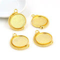 Rotating Round Cabochon Pendant Trays in Mixed Finishes view 3