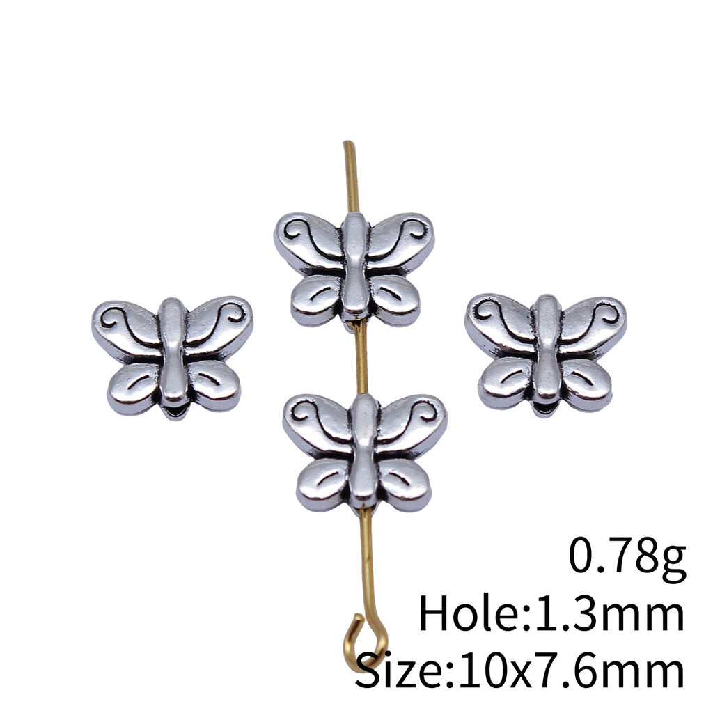 10x7.6mm 0.78g Multicolor Zinc Alloy Butterfly Loose Metal Beads for Bracelet Necklace DIY Making