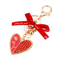 Rose Heart Keychains with Pearl Cluster Bow in Five Colors plus Assorted view 5