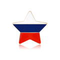 White Blue Red Enamel Star Brooch Gold Rim Five Point view 5