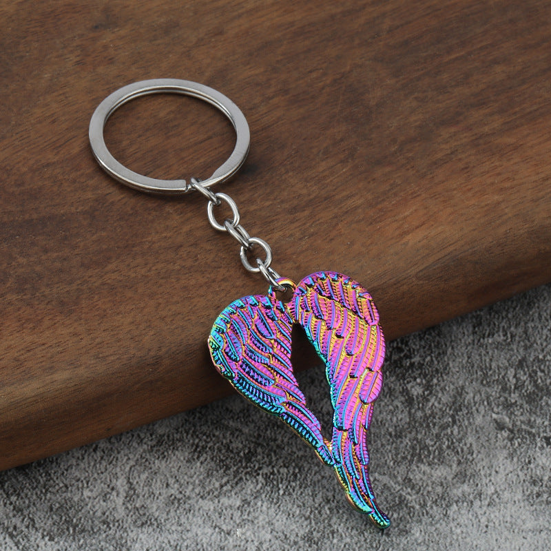 Heart with Wings Metal Keychain Bag Charm