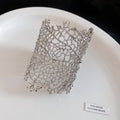 Wide Openwork Leaf Skeleton Metal Cuff Bracelets Gold Silver view 6