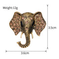 Black Silver Tone Elephant Crystal Two Designs Metal Brooch Pin view 2
