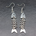 Jointed Fish Skeleton Earrings in Detailed Metal Finishes for Jewelry Making view 1