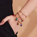 Stainless Steel Star Ocean Dual Chain Bracelets Anklets Gold Steel view 3