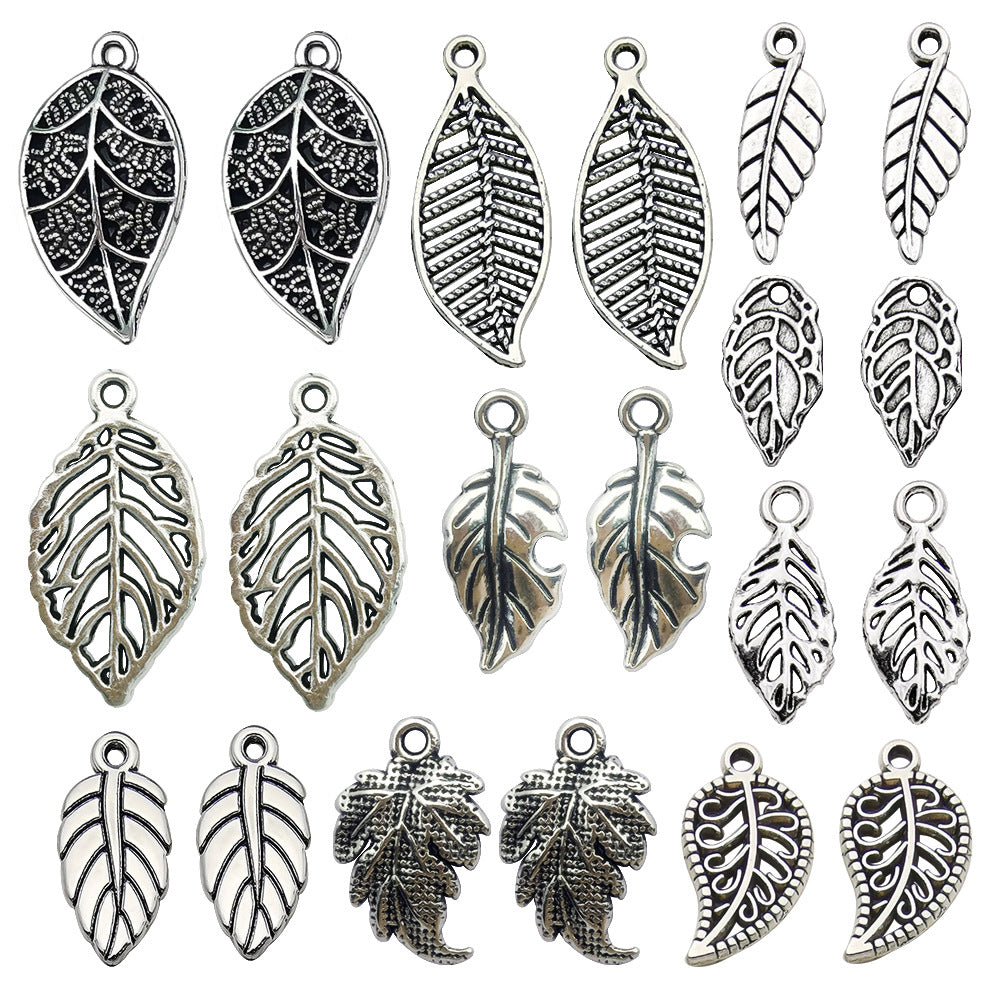 Antique Silver Zinc Alloy Hollow Maple Leaf Charm Pendant for DIY Bracelet Necklace