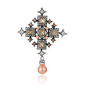Gold Tone Silver Tone Cross Pearl Look Three Designs Metal Brooch Pin view 7