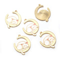 Gold Tone Enamel Cat and Crescent Moon Charms in Seven Styles view 7