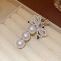 Pearl Triple Bead Bow Rhinestone Duckbill Hair Clips view 7