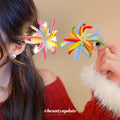 Pipe Cleaner Firework Duckbill Clip Rainbow and Pastel view 1