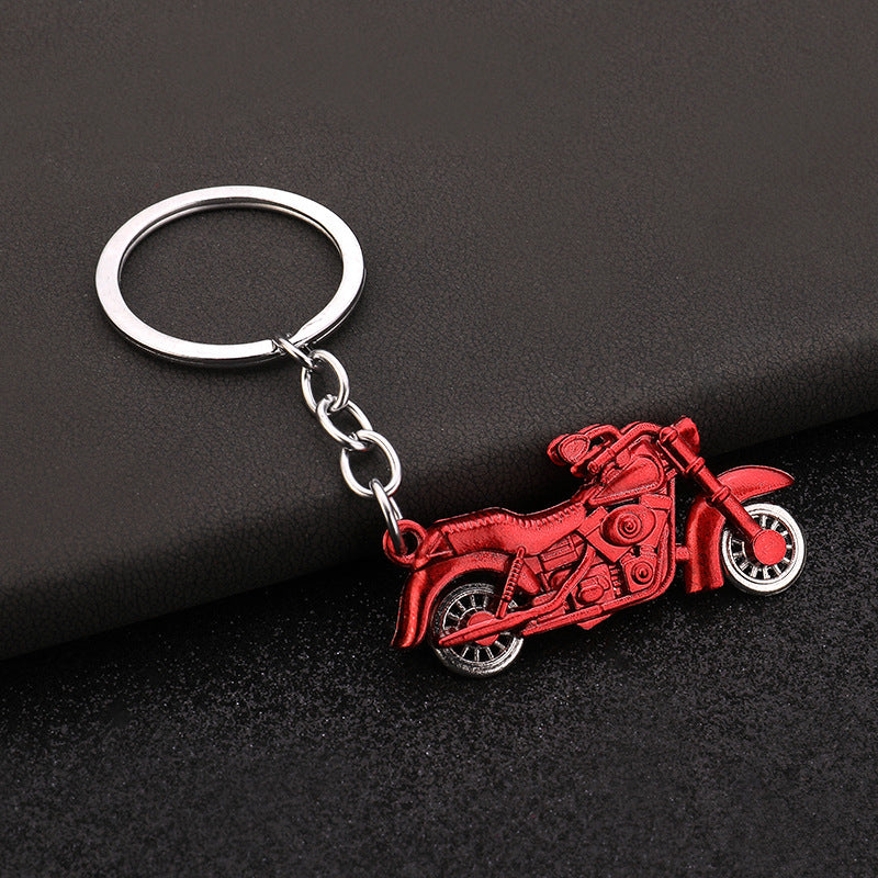 Moving Wheel Motorcycle Metal Keychain Realistic Bike Model Charm