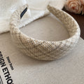 Padded Wool Tweed Headband Beige Red Plaid Brown 4 Styles view 6