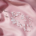 Long Clear Crystal Teardrop Cascade Drop Earrings Metal Alloy view 2