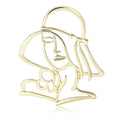 Minimal Wire Portrait Brooch in Gold and Silver Tones view 5