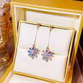 Clear Look Floral Long Earrings in Three Distinct Styles view 7