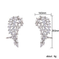 Silver Tone Marquise Crystal Wing Ear Clips Fashion Jewelry view 5