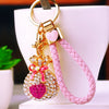 Fuchsia-Braided Heart-Pouch
