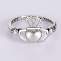 Silver Claddagh Ring Heart Hands Crown Love Loyalty Band view 2